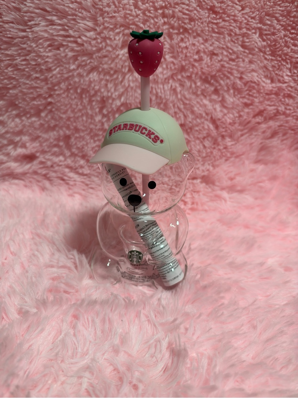 Starbucks Strawberry Bear Cup with Pink Hat